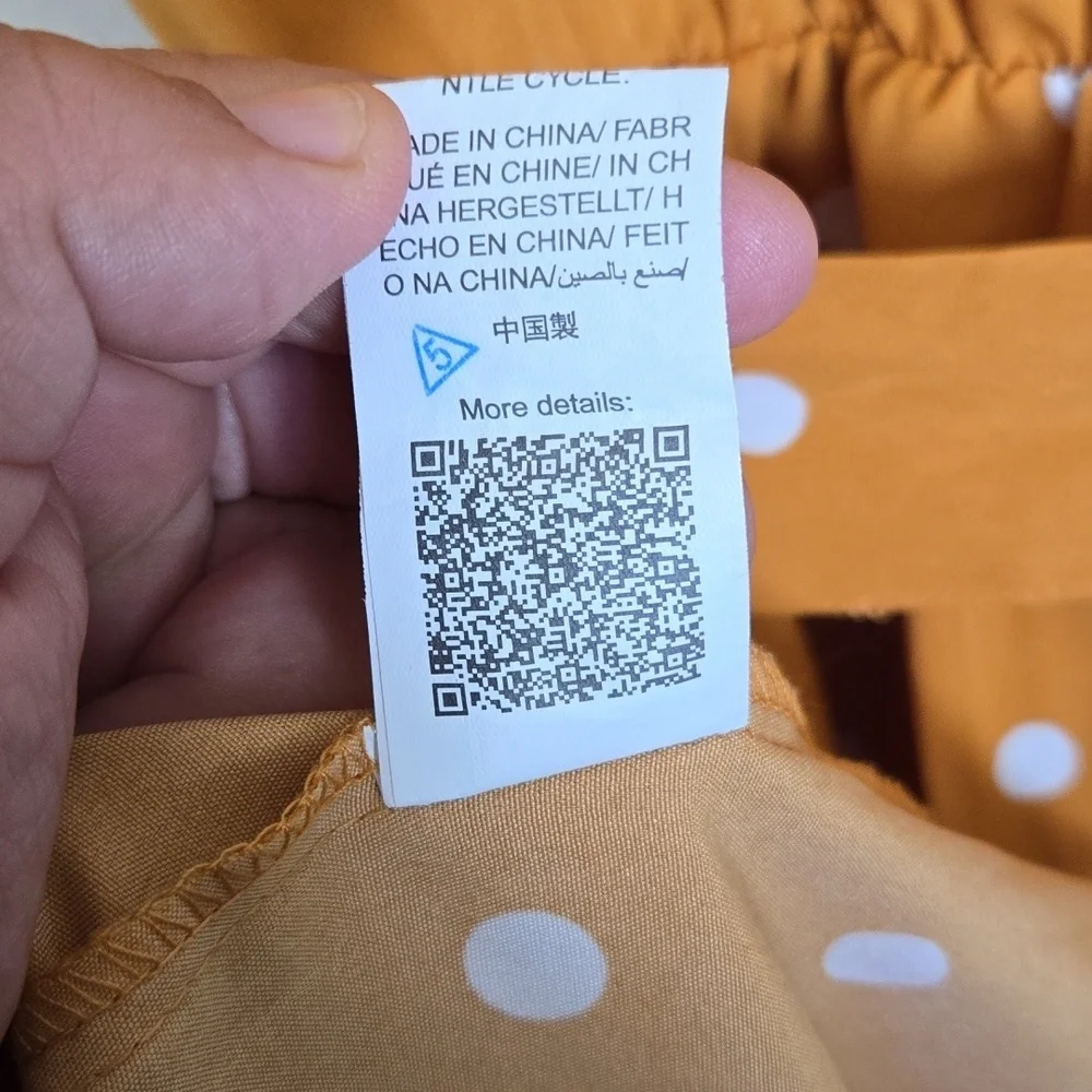 Polka Dot Orange Dress Size S - Picture 7 of 7